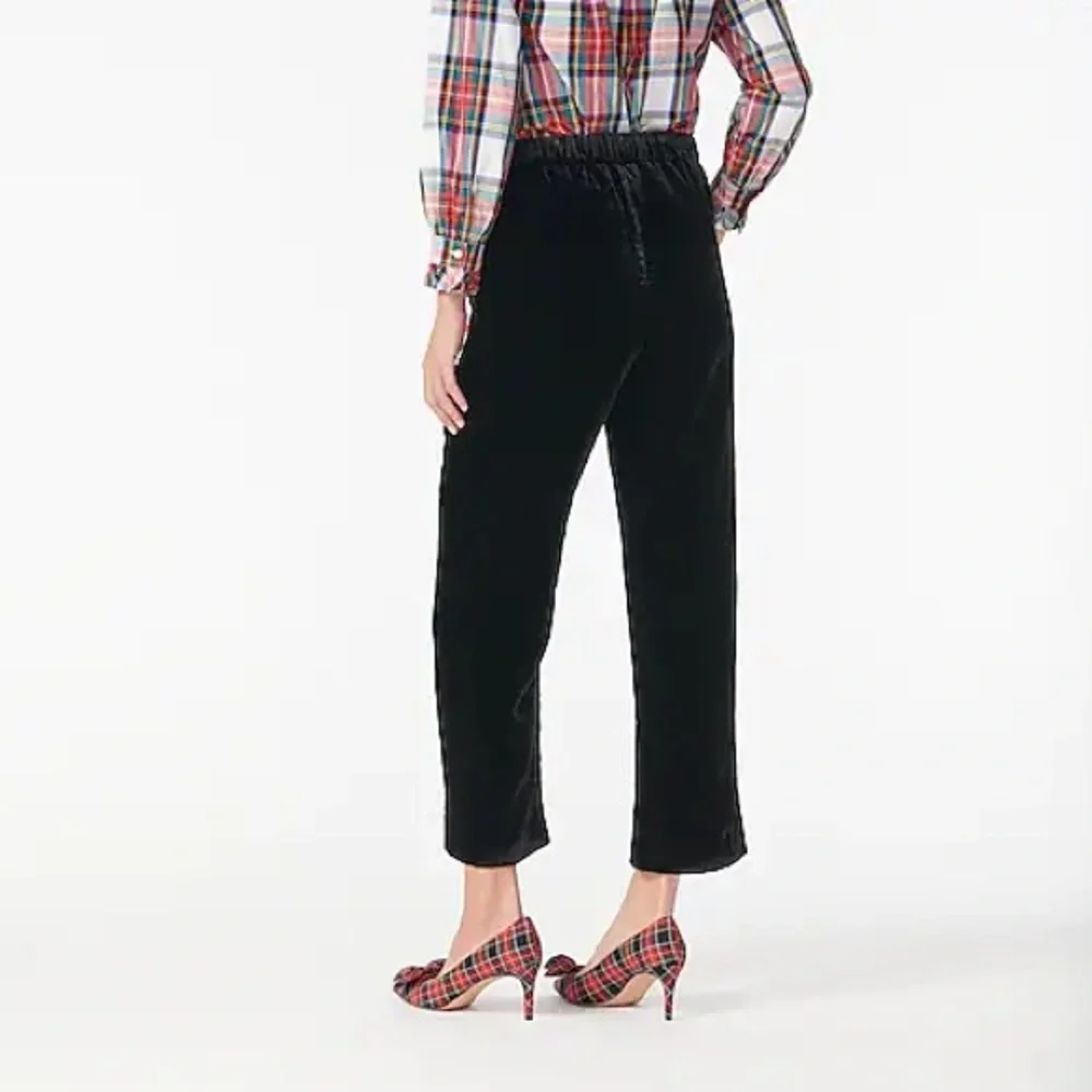 J.Crew Velvet Tall pull-on Peyton pant in black AT577